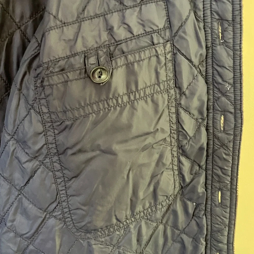 GANT Campus Flannel Over-Shirt w/ Quilted Lining Navy and White Plaid Men’s M - Picture 6 of 10